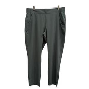 Eddie Bauer Departure Pants Womens L Green Ankle Lightweight Elastic Waist